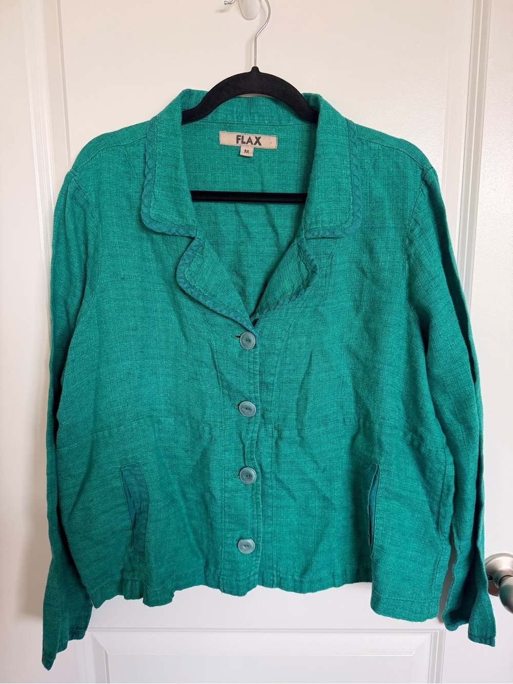 Flax Linen Button Down Jacket Size Medium